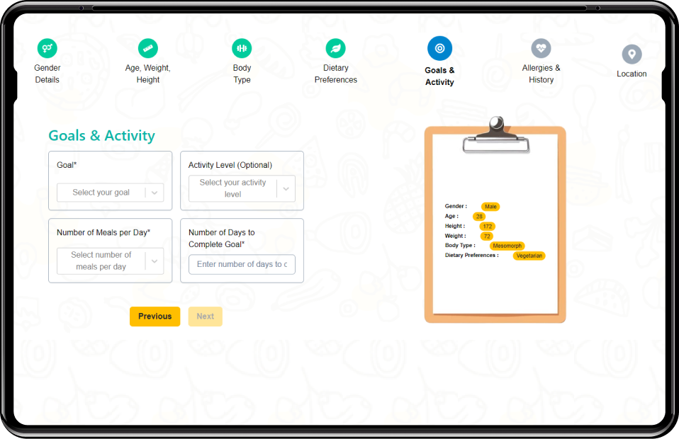 Goals & Activity feature